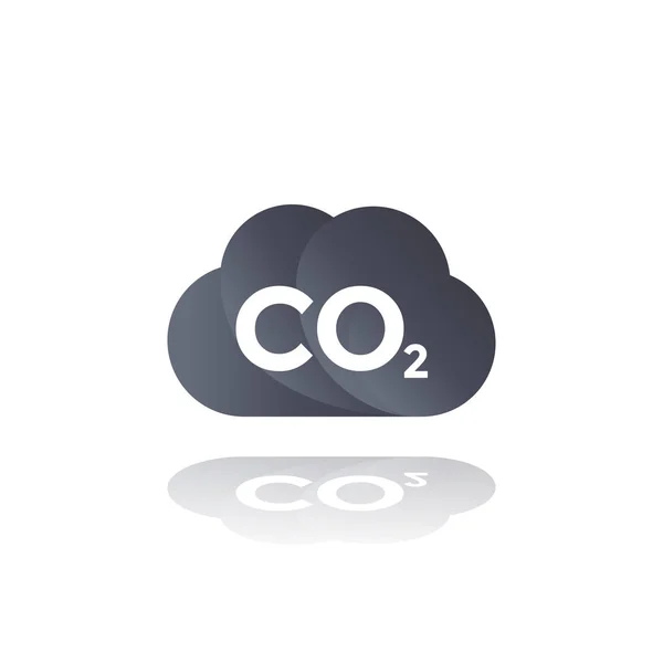 CO2 emisyonu, karbon dioksit bulut simgesi — Stok Vektör