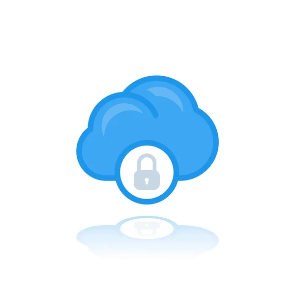 Accès cloud sécurisé, icône vectorielle de protection des données — Image vectorielle