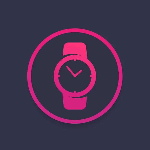 Watch vector icon in circle — Stock Vector