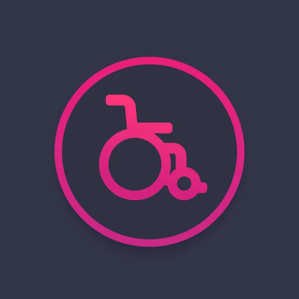 Wheelchair icon, vector sign — Stock Vector