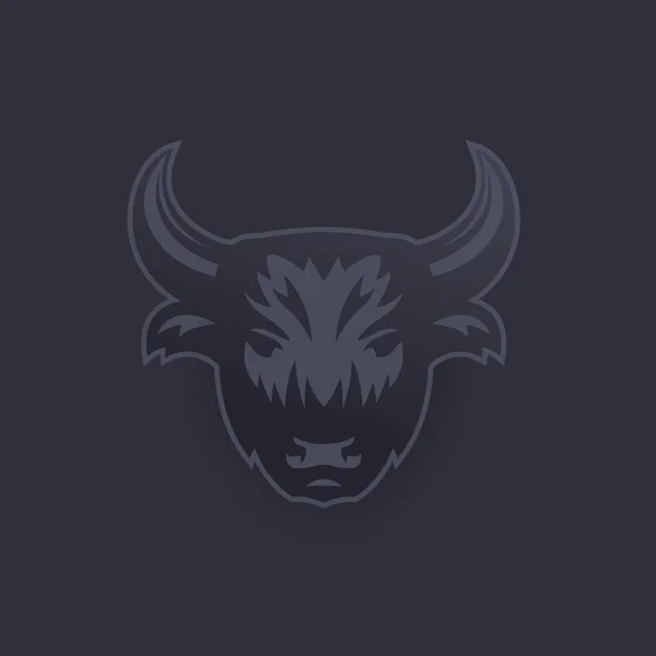 Buffalo, stier hoofd vector logo — Stockvector