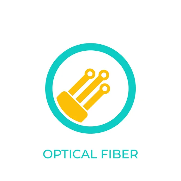 Icono de fibra óptica en blanco — Archivo Imágenes Vectoriales