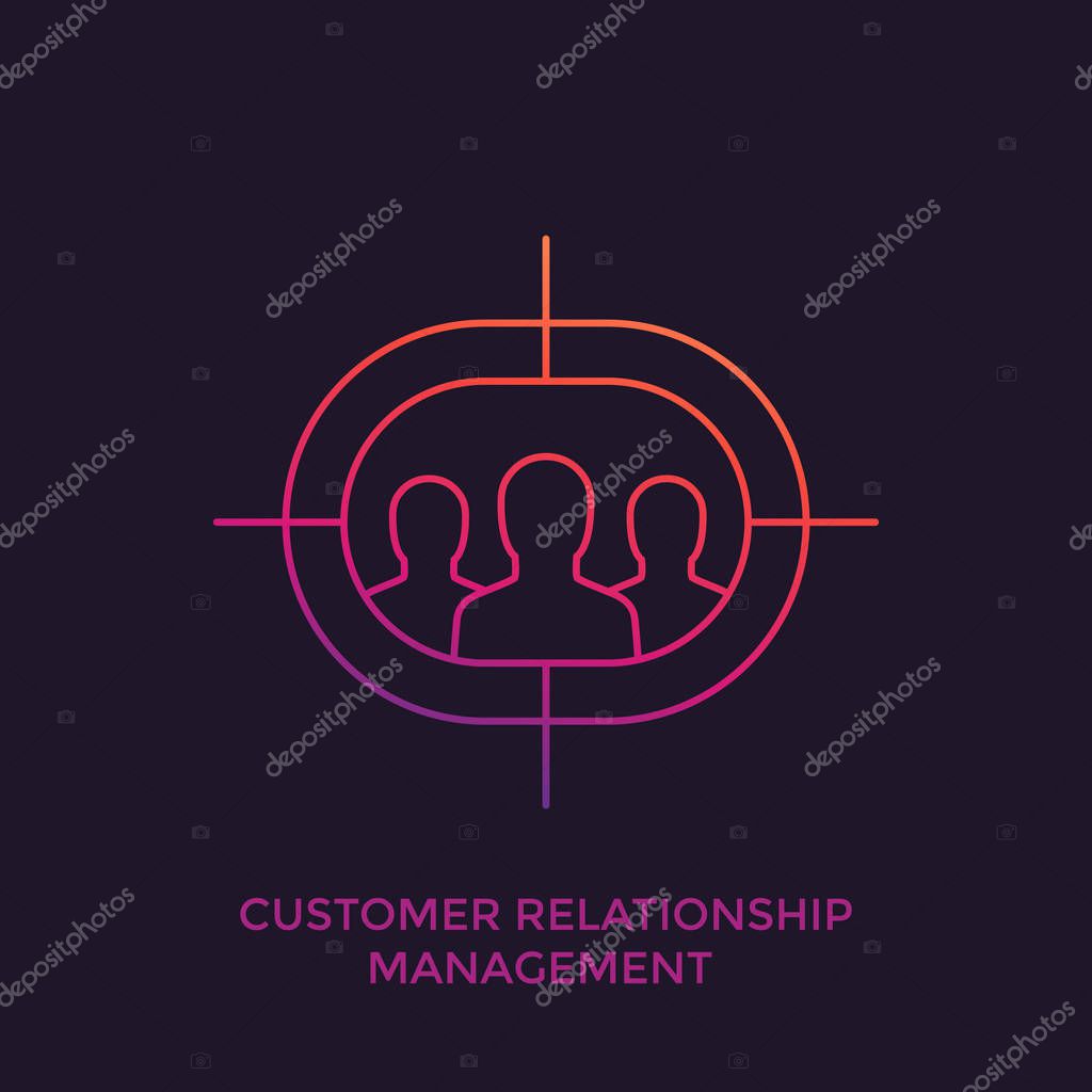CRM, customer relationship management linear icon, eps 10 file, easy to edit