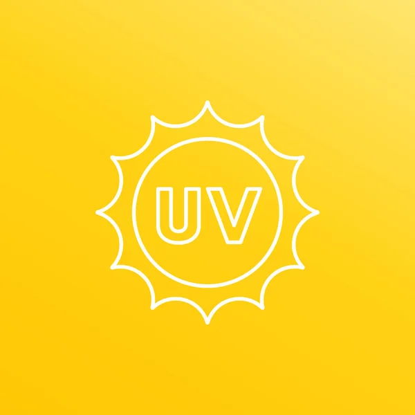 Radiación UV, icono de la línea vectorial ultravioleta — Archivo Imágenes Vectoriales