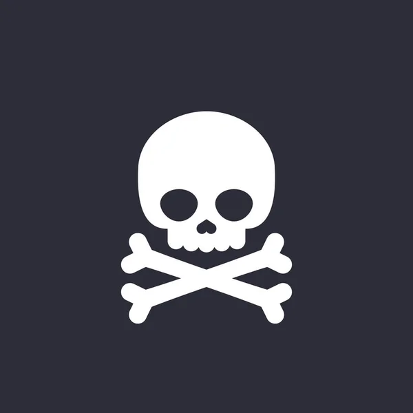 Danger icon skull and bones vector sign — Stock Vector