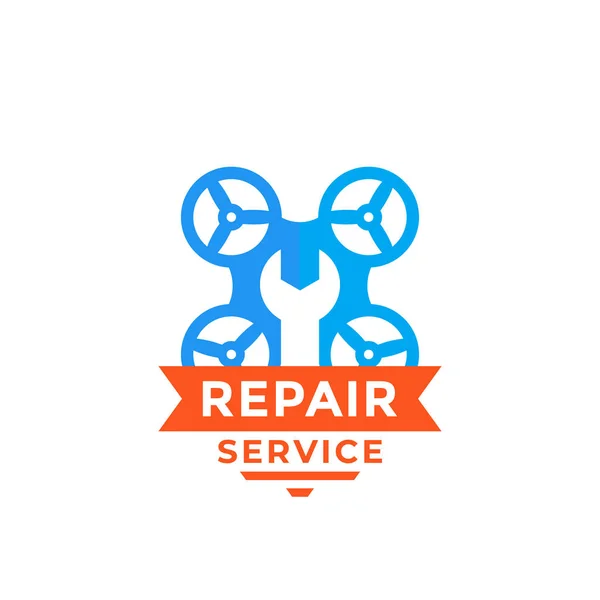 Drone servicio de reparación vector logo — Archivo Imágenes Vectoriales