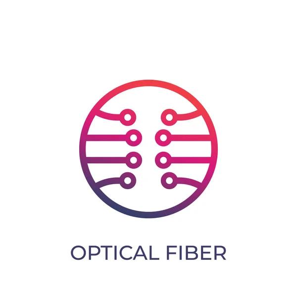 Logo vecteur fibre optique sur blanc — Image vectorielle
