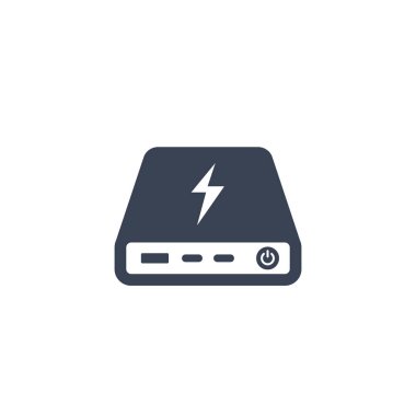 beyaz izole güç banka simgesi