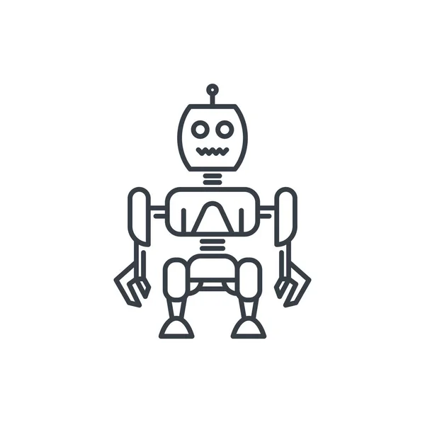 Robótica, ilustração vetorial robô, estilo linear —  Vetores de Stock