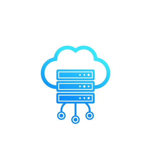 Servidor, hosting, icono de almacenamiento en la nube — Vector de stock