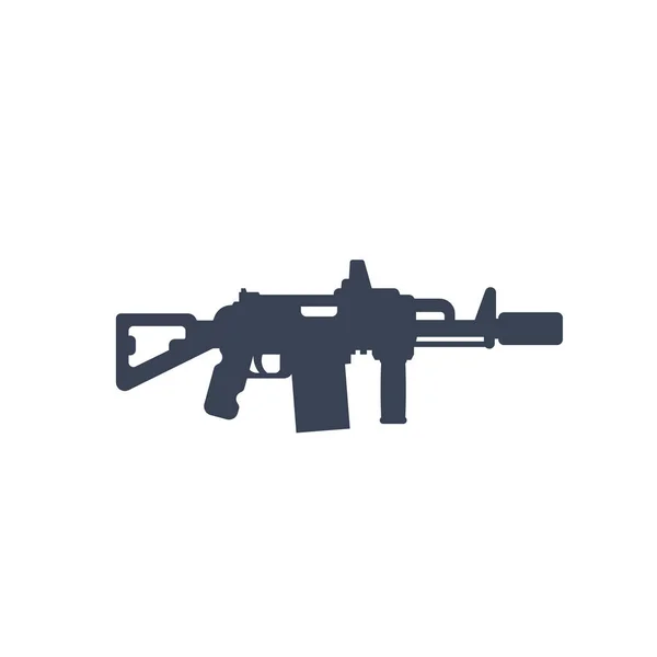 Taktisches Sturmgewehr mit Schalldämpfer-Symbol — Stockvektor