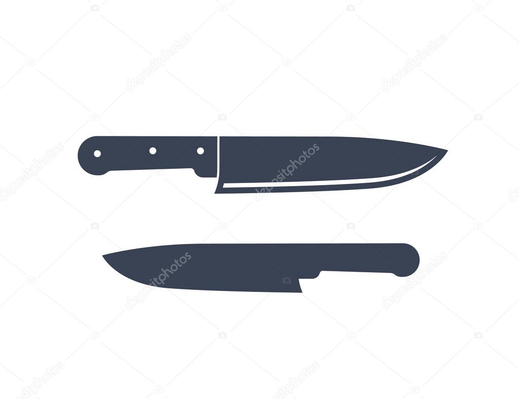 Knives on white, vector, eps 10 file, easy to edit