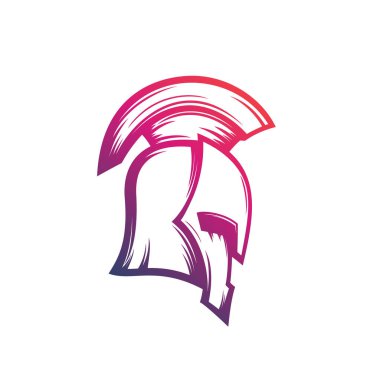 Spartalı savaşçı kask vektör logosu