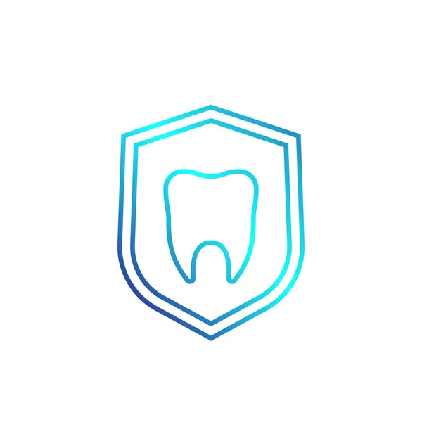Векторная линейная иконка стоматологического страхования — стоковый вектор