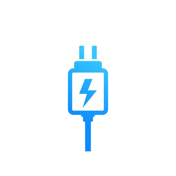 Mobile charger icon on white, vector — Stock Vector