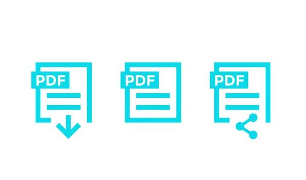 PDF-document, download pdf bestand vector icons — Stockvector