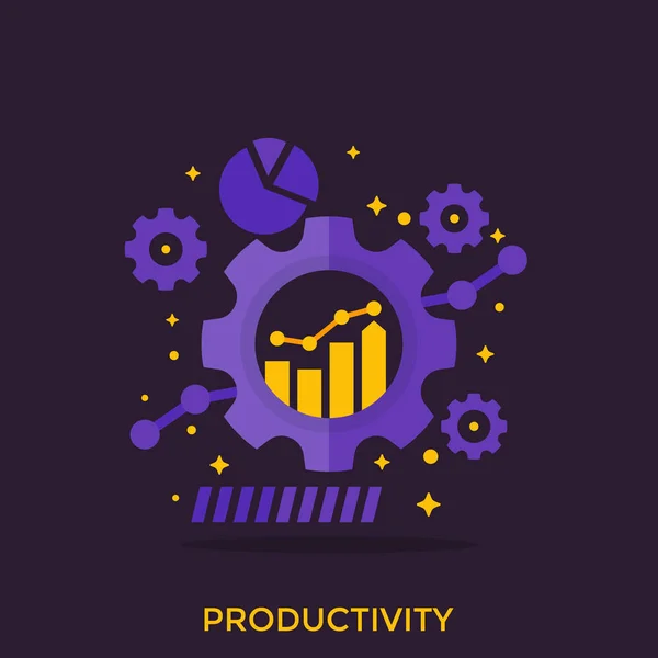 Вектор продуктивності, аналітика виробничих потужностей — стоковий вектор