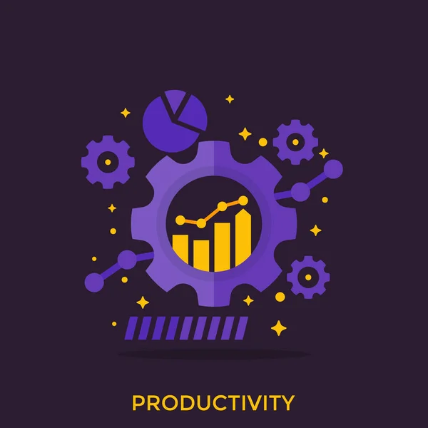 Productivité, capacité de production analytique vecteur — Image vectorielle