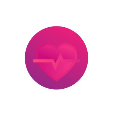 Kalp, Kardiyoloji vektör logosu beyaz