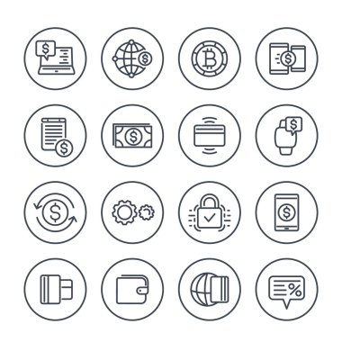 Ödeme yöntemleri ve internet bankacılığı Icons set