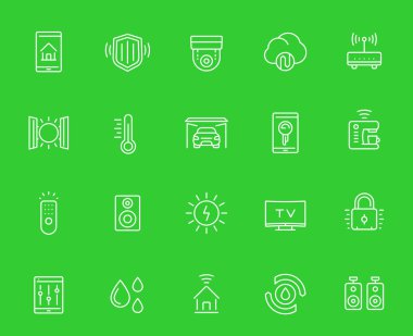Akıllı ev, ev otomasyon sistemi Icons set