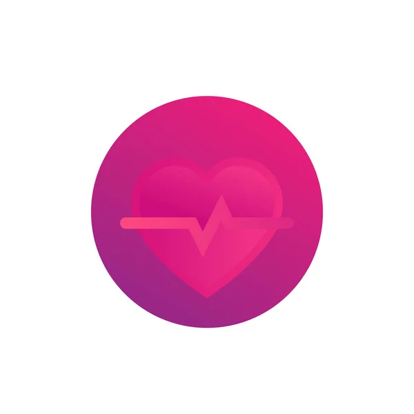 Jantung, logo vektor kardiologi pada putih - Stok Vektor