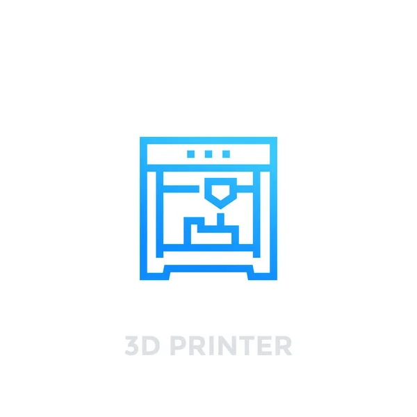 3d icono del vector de la impresora en blanco — Vector de stock