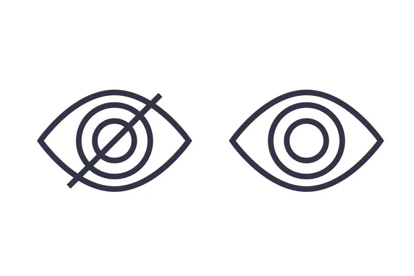 Απόκρυψη, Εμφάνιση γραμμική εικονίδια διάνυσμα με μάτι — Διανυσματικό Αρχείο