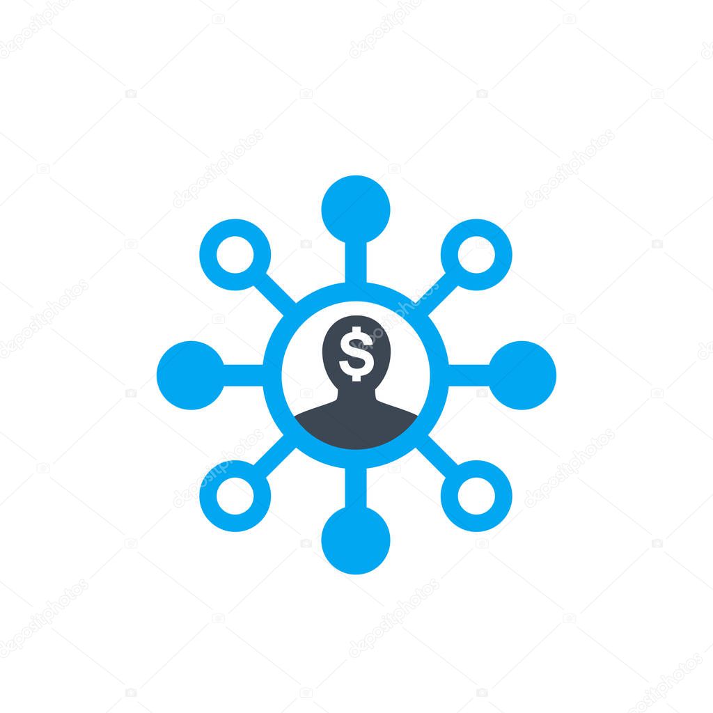 Shareholder vector icon on white, eps 10 file, easy to edit