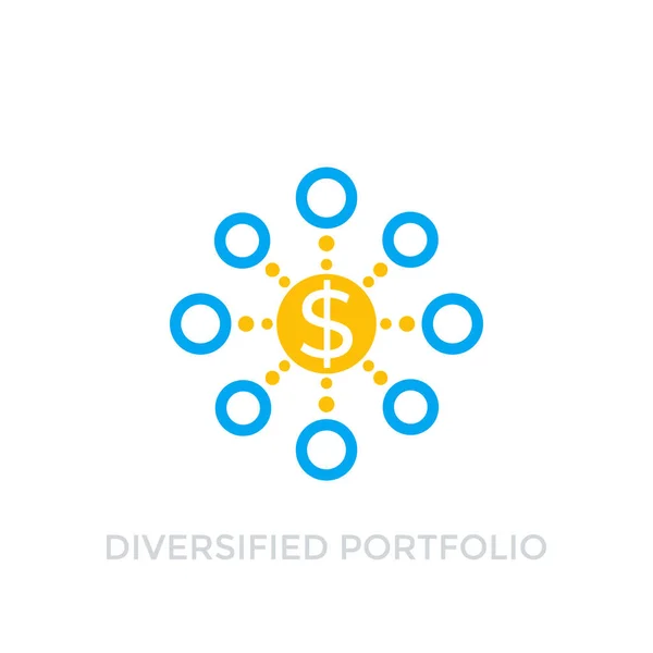 Diversified portfolio icon on white — Stock Vector