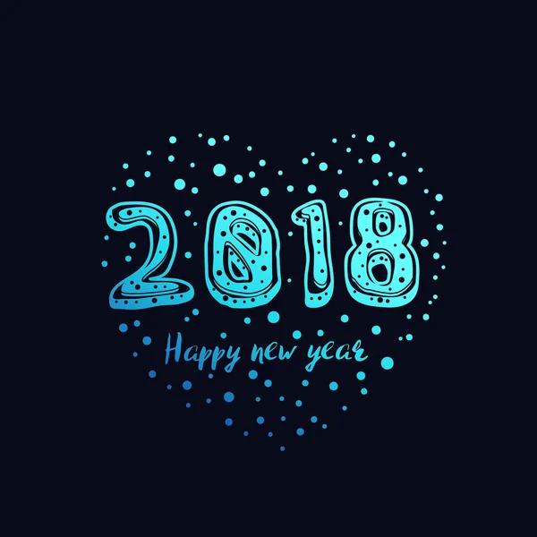 Happy new year 2018 vector card design — Stock Vector