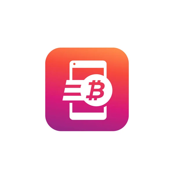 Paiement Bitcoin, icône de transfert d'argent pour les applications — Image vectorielle