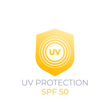 UV koruma vektör simgesi Beyaz