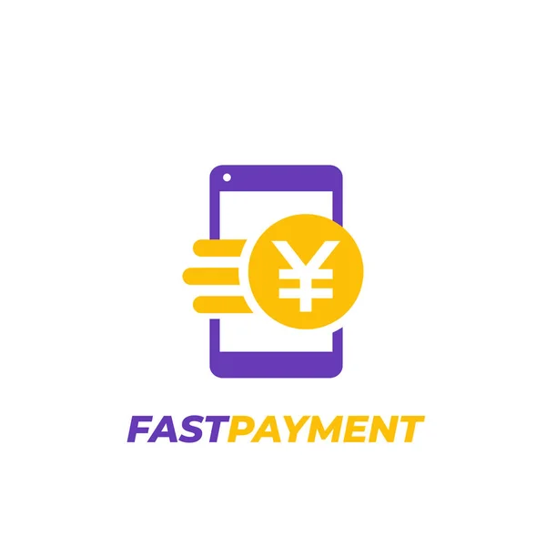 Chinese yuan payment, fast money transfer icon — стоковый вектор