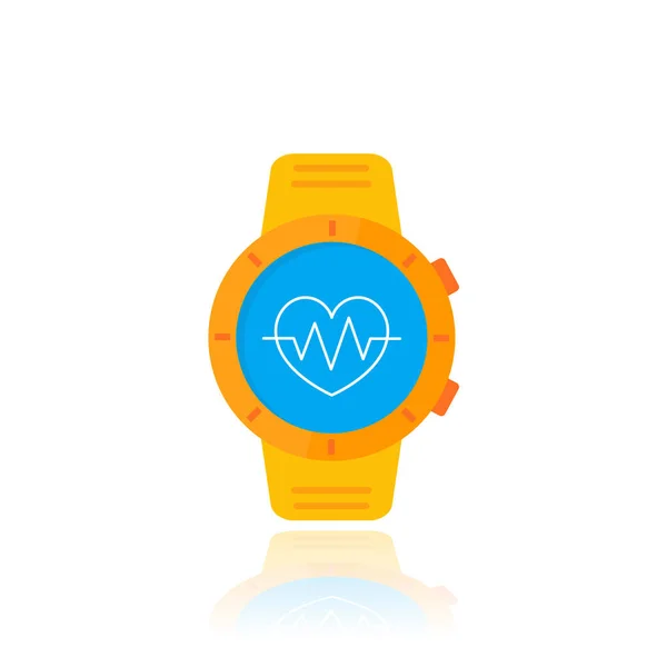 Gambar vektor jam tangan cerdas, versi oranye - Stok Vektor