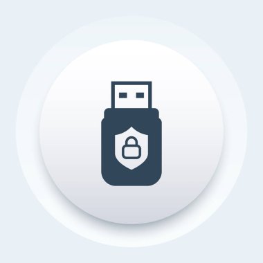 USB sopa, güvenli veri simgesi