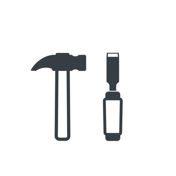 Hammer and chisel vector icons — Stock Vector