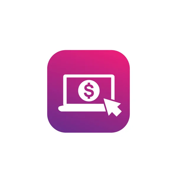 Payer par clic icône vectorielle, marketing Internet — Image vectorielle