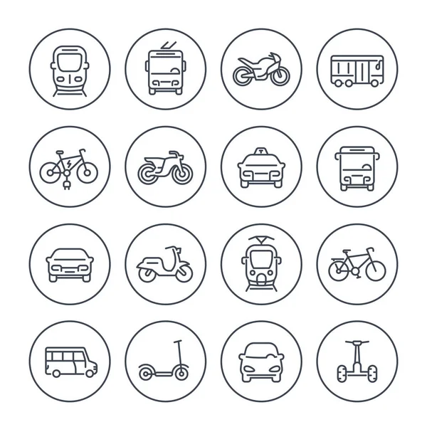 City transport icons set on white — Stock Vector