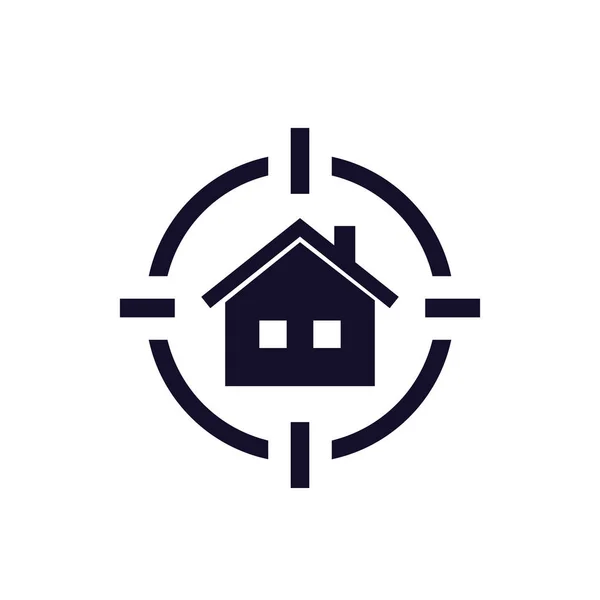 Sök hussymbol, fastigheter koncept — Stock vektor