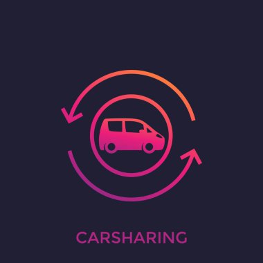 Carsharing vektör simgesi, carpooling Servisi