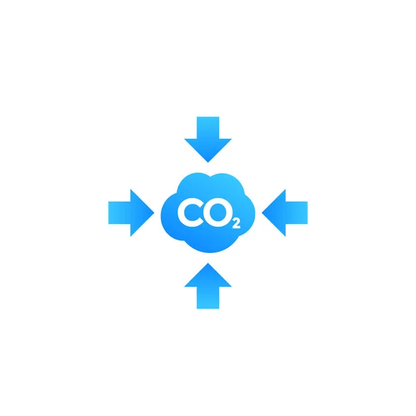 CO2, karbon emisyonları azaltma vektör simgesi — Stok Vektör