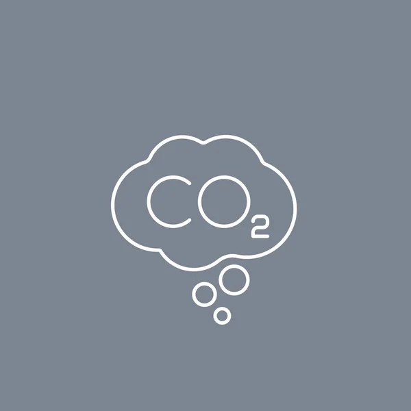 Co2, ícone linear do vetor das emissões de carbono — Vetor de Stock