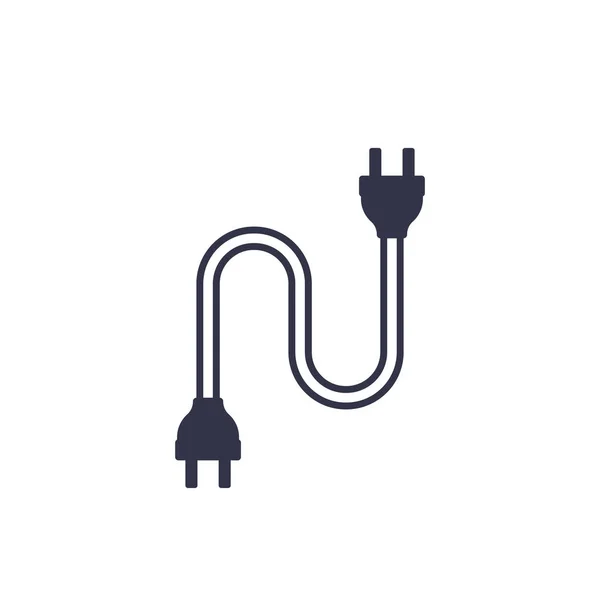 Electric plugs with cable icon on white — Stock Vector