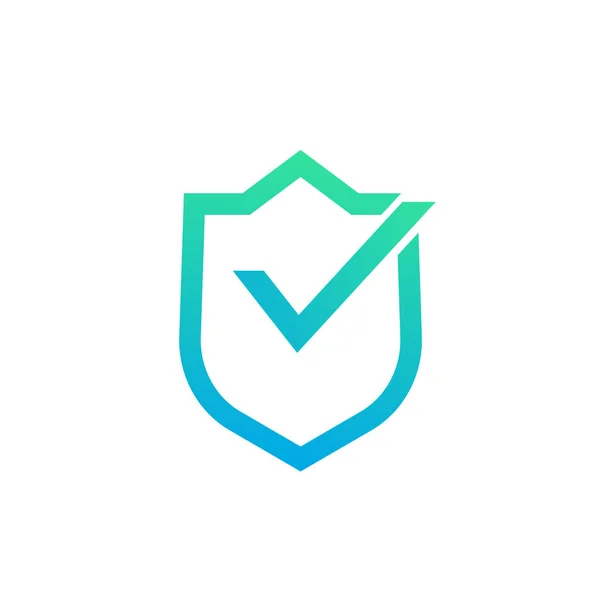 Security concept, shield with checkmark vector — Stock Vector
