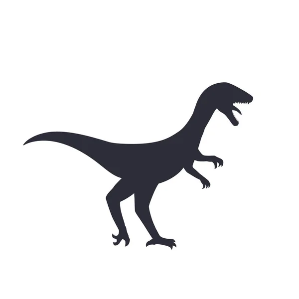 Dinosaurie siluett, velociraptor isolerade — Stock vektor