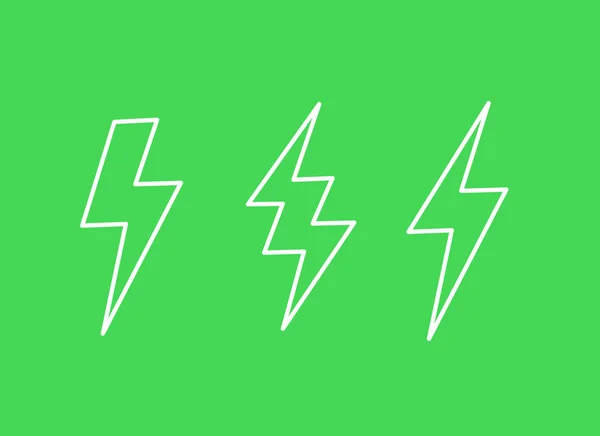 Lightning bolts, vector line icons — Stock Vector