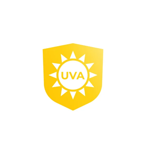 UVA protection icon, sun and shield — Stock Vector