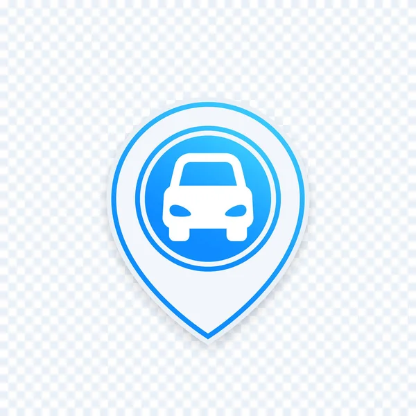 Icona del parcheggio sulla mappa puntatore, posizione marchio — Vettoriale Stock