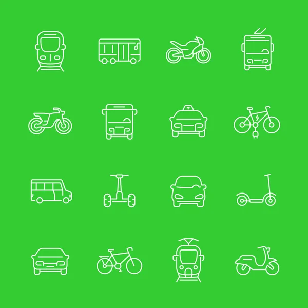 City transport line icons set — Stock Vector